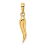 10K Medium Italian Horn Pendant - Image 3