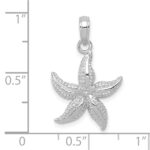 10k White Gold Starfish Pendant - Image 3