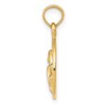 10K Double Dolphin Circle Pendant - Image 2