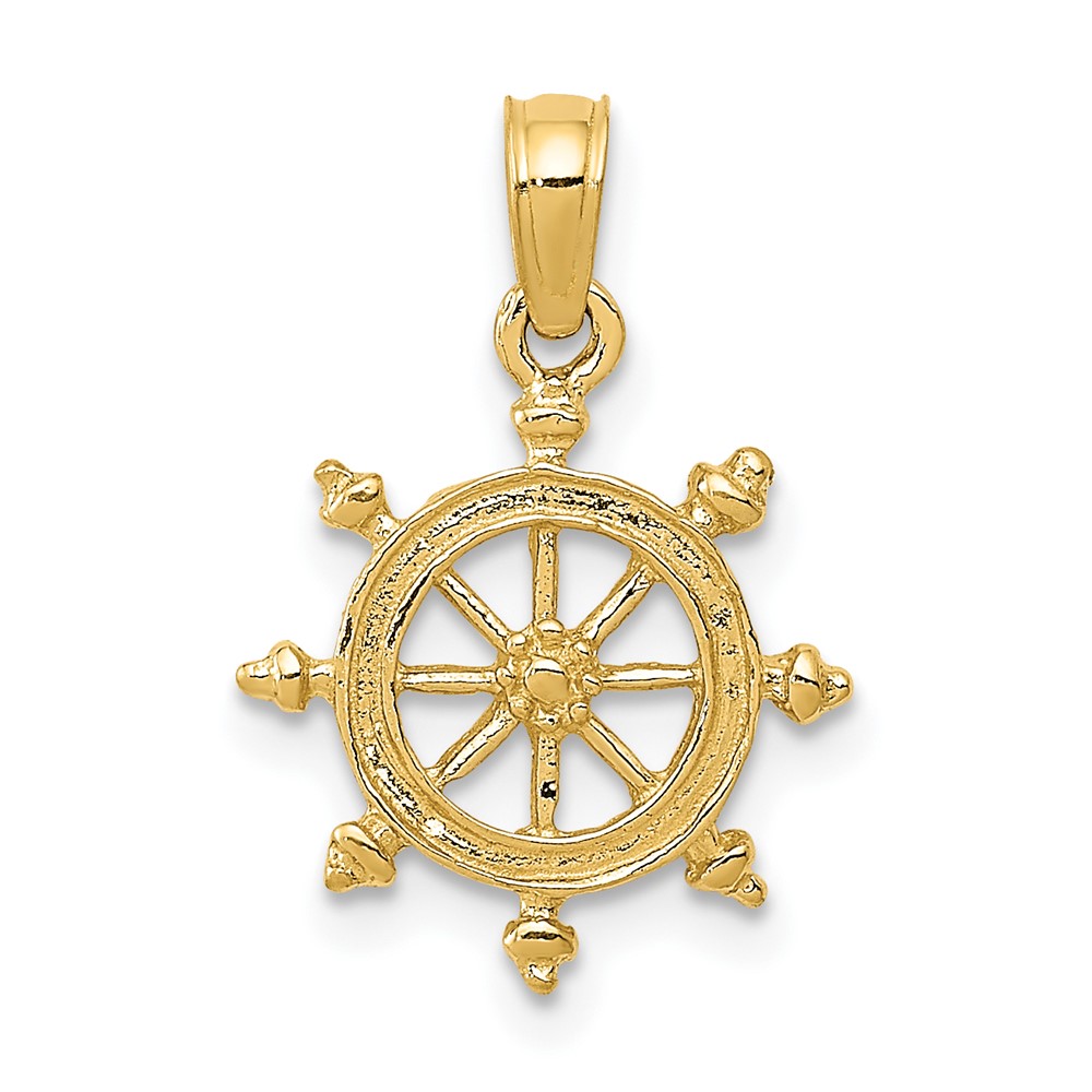 10K3066.jpg 10K Ship Wheel Pendant - Image 1