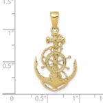 10K Medium Anchor w/Wheel Pendant - Image 4