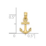 10K Mini Anchor Pendant - Image 4