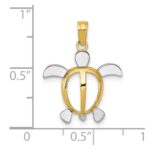 10K w/Rhodium Turtle Pendant - Image 4