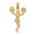 10K Cheerleader with Pom-Poms Pendant - Image 4