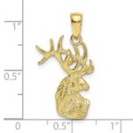 10K Polished Deer Head Charm - Image 3