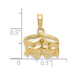 10k Polished Open-Backed Comedy/Tragedy Pendant - Image 3