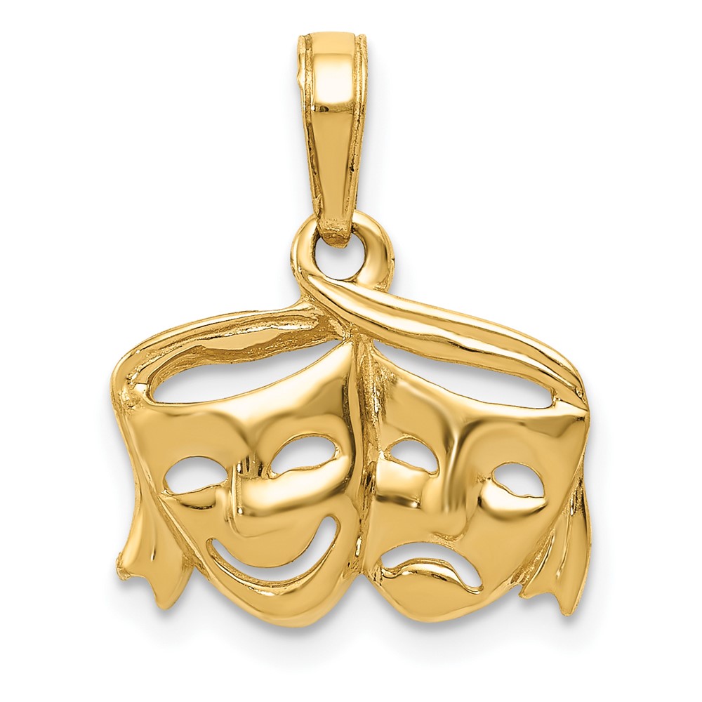 10K4945.jpg 10k Polished Open-Backed Comedy/Tragedy Pendant - Image 1