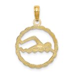 10k Swimming Inside Frame Pendant - Image 3
