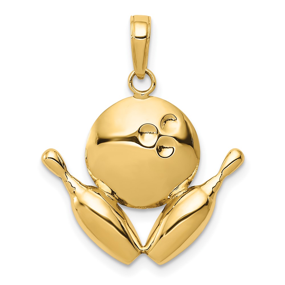 10K4960.jpg 10k Diamond-Cut Bowling Theme Charm - Image 1