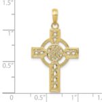 10K Diamond-cut Celtic Cross Pendant - Image 4