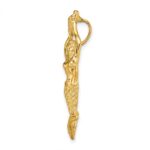 10K Gold Polished Textured Mermaid Chain Slide Pendant - Image 2