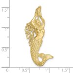 10K Gold Polished Textured Mermaid Chain Slide Pendant - Image 3