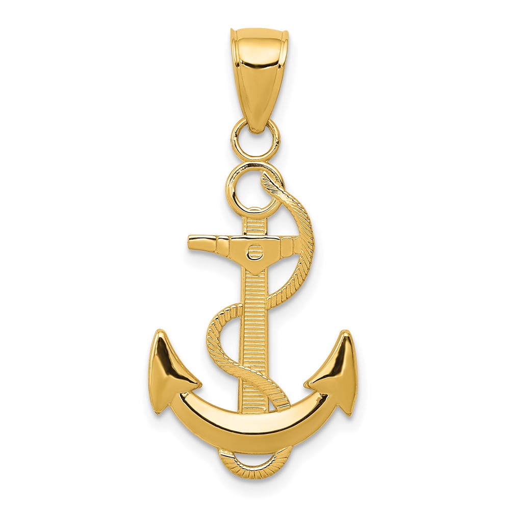 10K5393.jpg 10K Polished Anchor with Textured Rope - Image 1