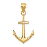 10K Gold Polished Anchor Pendant