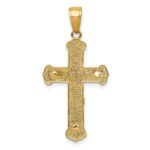 10K Gold Polished Textured Crucifix Pendant - Image 4