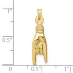 10K 3D Hollow Rock On Sign Charm - Image 3