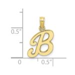 10K Polished B Script Initial Charm - Image 3