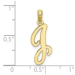 10K Polished J Script Initial Charm - Image 3