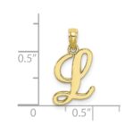 10K Polished L Script Initial Charm - Image 3