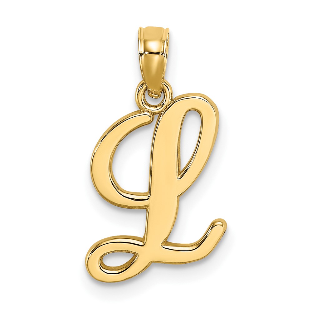 10K6422L.jpg 10K Polished L Script Initial Charm - Image 1