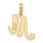 10K Polished M Script Initial Charm - Image 4