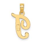 10K Polished T Script Initial Charm - Image 4