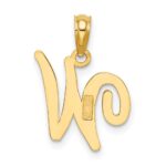 10K Polished W Script Initial Charm - Image 4
