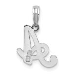 10K White Gold Polished A Script Initial Charm - Image 4
