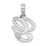 10K White Gold Polished G Script Initial Charm - Image 4