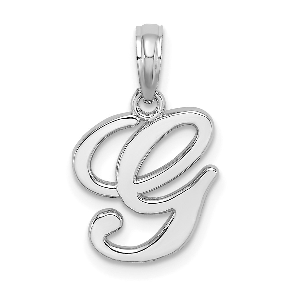 10K6422WG.jpg 10K White Gold Polished G Script Initial Charm - Image 1
