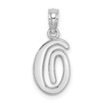 10K White Gold Polished O Script Initial Charm