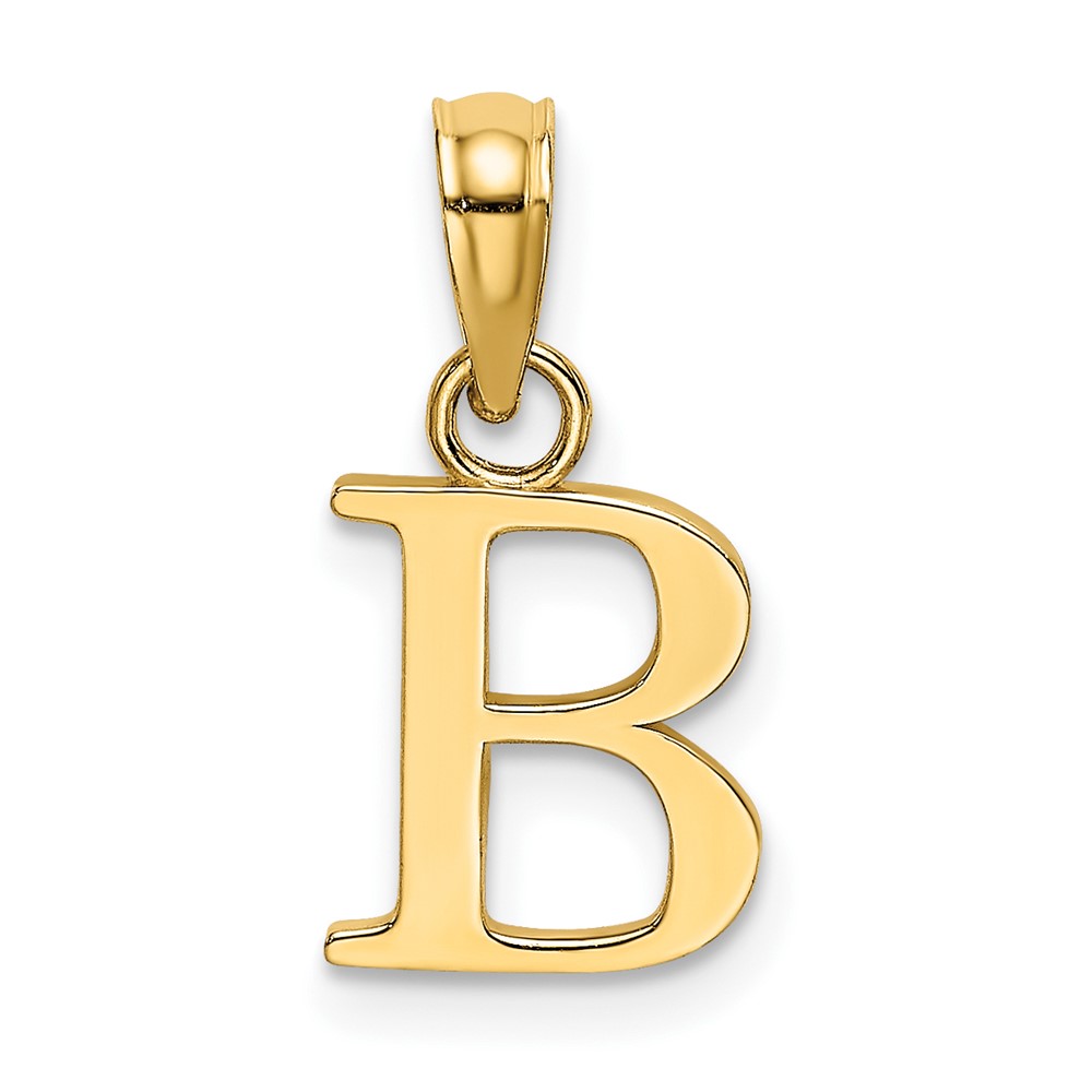 10K6423B.jpg 10K Polished B Block Initial Charm - Image 1