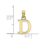 10K Polished D Block Initial Charm - Image 3