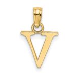 10K Polished V Block Initial Charm - Image 4