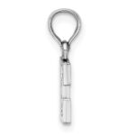 10K White Gold Polished E Block Initial Charm - Image 2