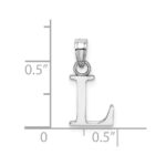 10K White Gold Polished L Block Initial Charm - Image 3