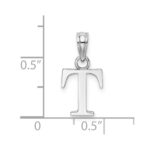 10K White Gold Polished T Block Initial Charm - Image 3