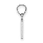 10K White Gold Polished V Block Initial Charm - Image 2