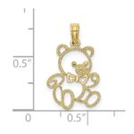 10K Cut Out Teddy Bear Charm - Image 3