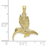10K Textured Hummingbird Flying Charm - Image 3
