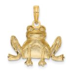 10K Textured Sitting Frog Charm - Image 4