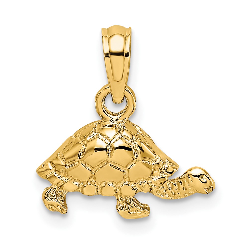10K6529.jpg 10K Polished and Engraved Mini Turtle Charm - Image 1