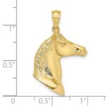 10K 3-D Polished Horse Head Charm - Image 3
