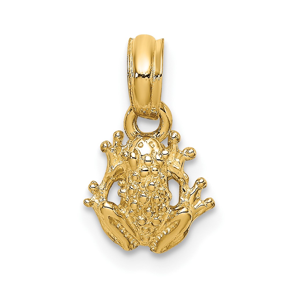 10K6551.jpg 10K Textured Miniature Frog Charm - Image 1