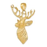 10K 3-D Textured Deer Head Charm - Image 5