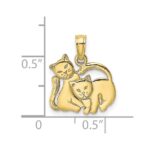10K 3-D Polished Two Kittens Charm - Image 3