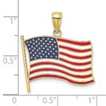 10K w/ Enamel American Flag Charm - Image 3