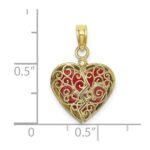 10K 3-D Reversible Heart Opens Charm - Image 3