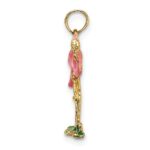 10K 3-D Pink Enamel Flamingo Charm - Image 2