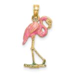 10K 3-D Pink Enamel Flamingo Charm - Image 4